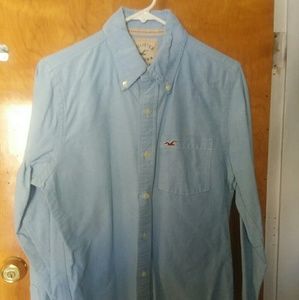 Mens Hollister Baby Blue Button Up Shirt
